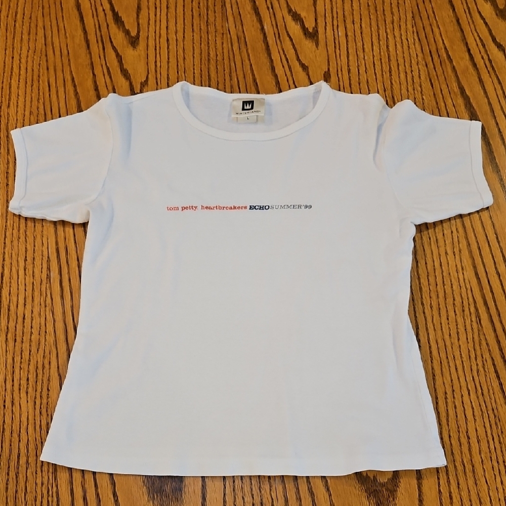 Tom Petty Concert T-shirt Echo Tour 1999 White Red Black Gray Sz S